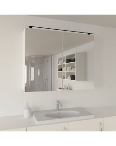 Individuell gefertigter Spiegelschrank Badezimmer - 2-Türig - 2 Elemente mit LED Beleuchtung